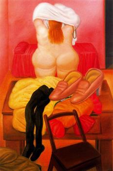 費爾南多 博特羅 Still Life with Woman Undressing 費爾南多 博特羅 Still Life with Woman Undressing